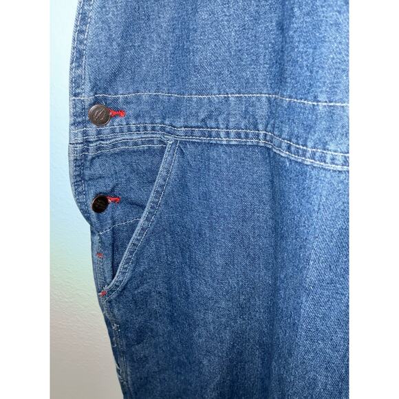 Dickies Mens Bib Overalls Blue Denim Cargo 42X30 100% Cottom - Picture 4 of 8